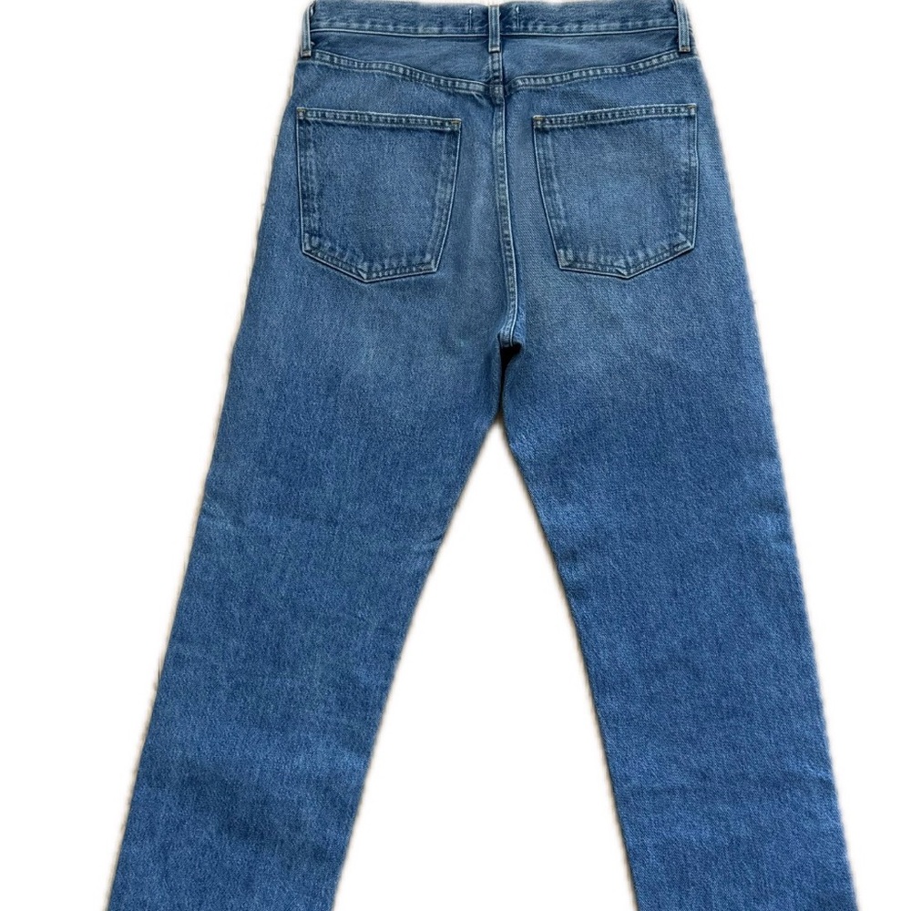 Agolde High-Rise Straight Leg Jeans in Classic Blue